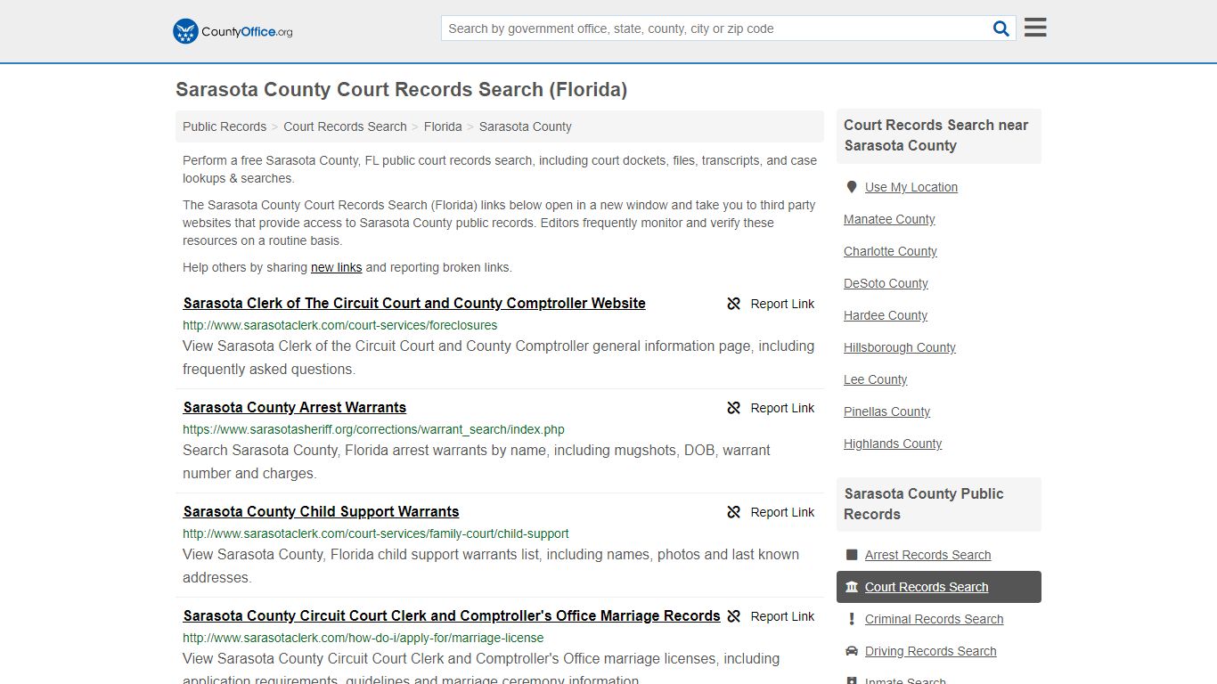 Court Records Search - Sarasota County, FL (Adoptions ...