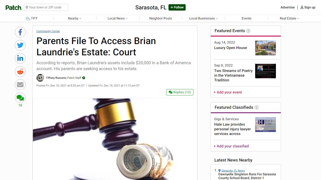 Parents File To Access Brian Laundrie's Estate: Court ...